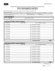 Form SP-101 (EQP5760) &quot;Supplemental Portable&quot; - Michigan