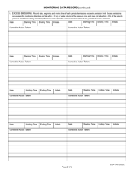 Form EQP5709 Monitoring Data Record - Michigan, Page 2