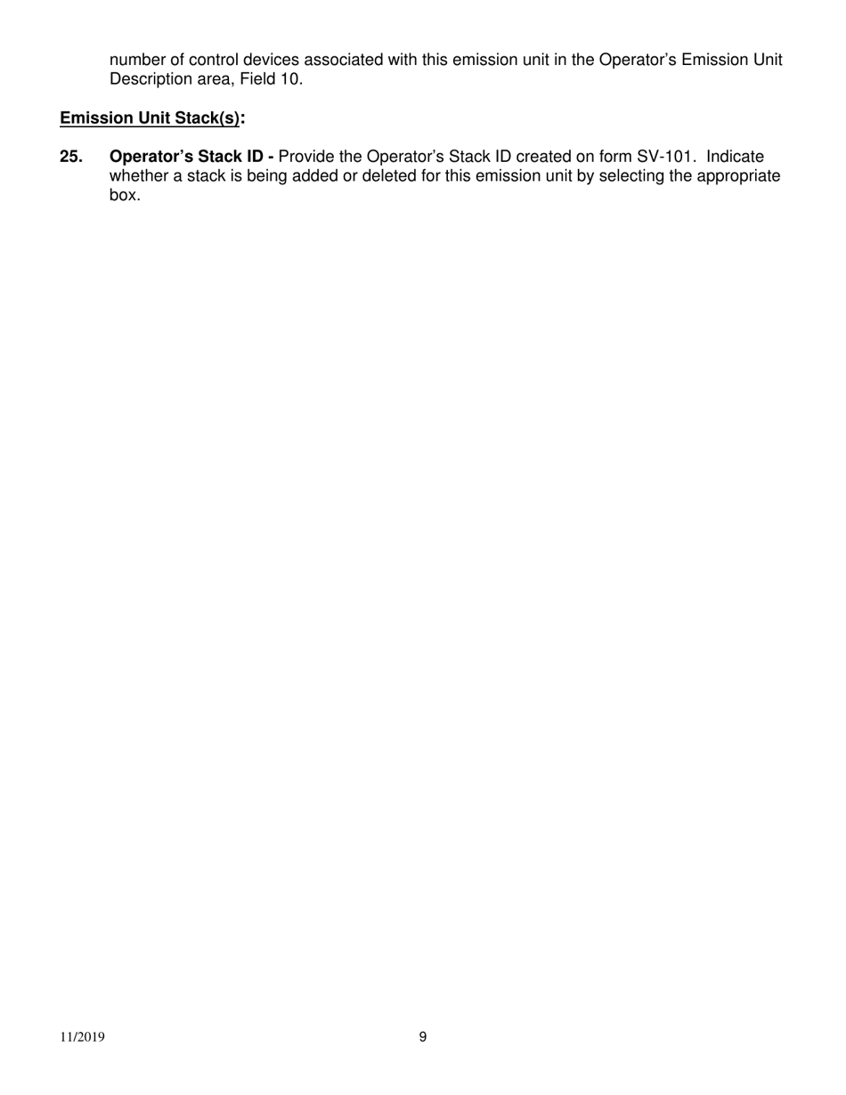 Instructions for Form EU-101, EQP5750 Emission Unit - Michigan, Page 9
