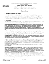 Form EQP3547 Neshap Initial Notification Report: Areas Source Standards for Aluminum, Copper, and Other Nonferrous Foundries - Michigan