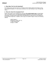 Form EQP3547 Neshap Initial Notification Report: Areas Source Standards for Aluminum, Copper, and Other Nonferrous Foundries - Michigan, Page 3