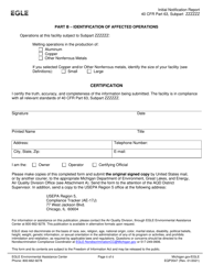 Form EQP3547 Neshap Initial Notification Report: Areas Source Standards for Aluminum, Copper, and Other Nonferrous Foundries - Michigan, Page 6