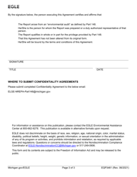 Form EQP3461 Nonwaiver of Privilege Confidentiality Agreement - Michigan, Page 3
