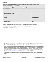 Form EQP3469 Notice of Intent to Do an Environmental Audit - Michigan, Page 2