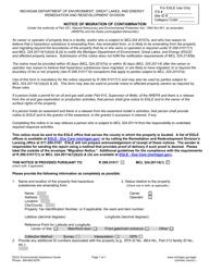 Form EQP4482 Notice of Migration of Contamination - Michigan