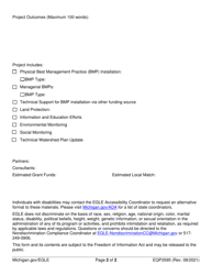 Form EQP3595 Notice of Intent - Nonpoint Source Program - Michigan, Page 2