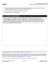 Form EQP5790 Oil and Gas Production Facility Potential to Emit and Compliance Declaration - Michigan, Page 2