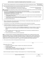 Form EQP5701 Notification of Construction/Reconstruction Report - Michigan, Page 2