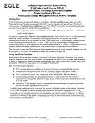 National Pollutant Discharge Elimination System Pesticide General Permit - Pesticide Discharge Management Plan (Pdmp) Template - Michigan