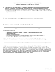 Form EQP5702 Ongoing Compliance Status Report - Michigan, Page 3