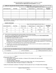 Form EQP5705 Notification of Compliance Status Report - Michigan, Page 2