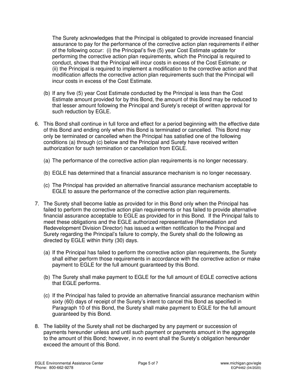 Form EQP4462 Performance Bond Part 213 - Michigan, Page 5
