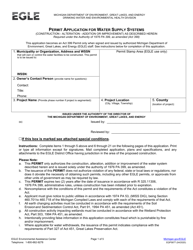 Form EQP5877 Permit Application for Water Supply Systems - Michigan