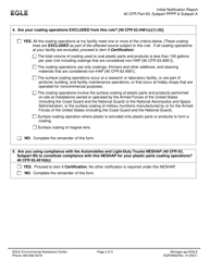 Form EQP3583 Initial Notification Report - Neshap: Surface Coating of Plastic Parts and Products - Michigan, Page 2