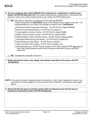 Form EQP3583 Initial Notification Report - Neshap: Surface Coating of Plastic Parts and Products - Michigan, Page 3