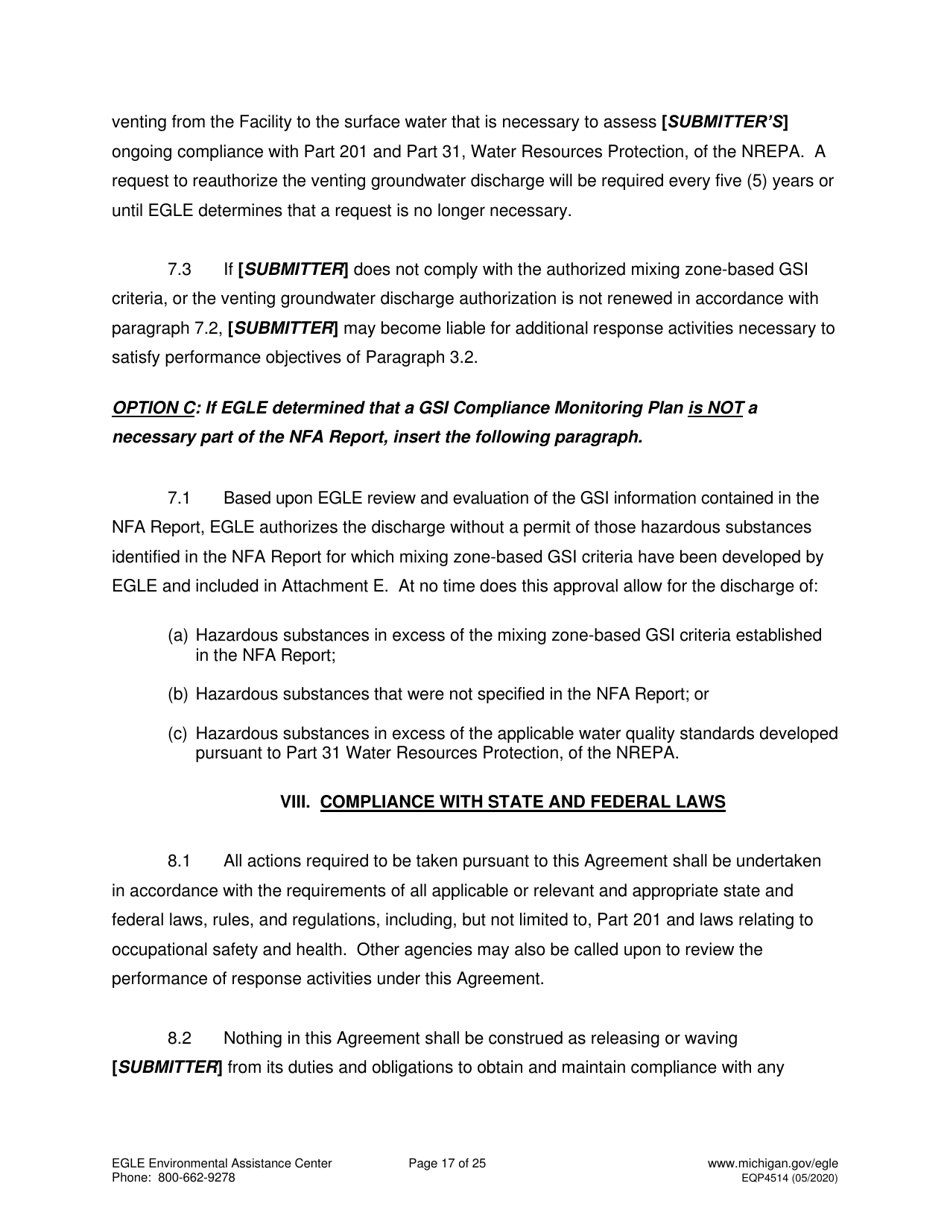 Form EQP4514 Postclosure Agreement - Michigan, Page 17