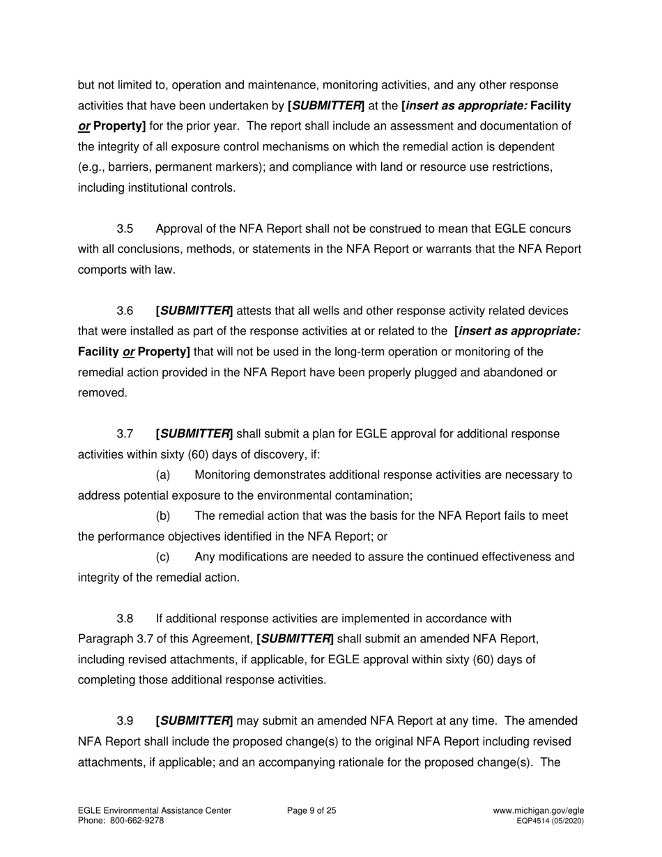 Form EQP4514 Postclosure Agreement - Michigan, Page 9
