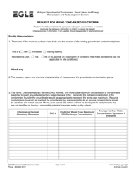 Form EQP4483 Request for Mixing Zone-Based Gsi Criteria - Michigan