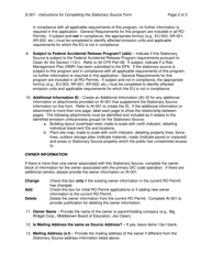 Instructions for Form S-001, EQP5761 Renewable Operating Permit Initial Application: Stationary Source Information Form - Michigan, Page 2