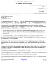 Form EQP5137C Irrevocable Letter of Credit for a Scrap Tire Collection Site - Michigan, Page 2