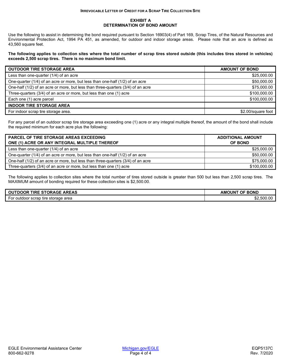 Form EQP5137C Irrevocable Letter of Credit for a Scrap Tire Collection Site - Michigan, Page 4