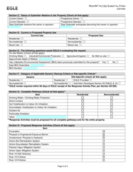 Form EQP4380 Request for Egle Review - Response Activity Plan to Comply With 7a(1)(B) - Michigan, Page 2