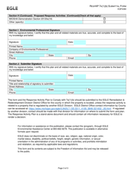 Form EQP4380 Request for Egle Review - Response Activity Plan to Comply With 7a(1)(B) - Michigan, Page 3