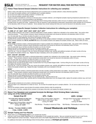Form EQP2300 Request for Water Analysis - Michigan, Page 2