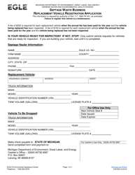 Document preview: Form EQP5959 Septage Waste Business Replacement Vehicle Registration Application - Michigan