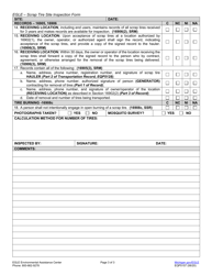 Form EQP5157 Site Inspection Form - Scrap Tire Program - Michigan, Page 3