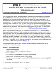 Form EQP9276 &quot;Short-Term Storm Water Characterization Study Plan Checklist&quot; - Michigan