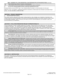 Instructions for Form EQP3487 Small Business Pollution Prevention Loan Program Application - Michigan, Page 3