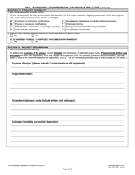 Form EQP3487 Small Business Pollution Prevention Loan Program Application - Michigan, Page 2