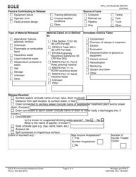 Form EQP3465 Spill or Release Report - Michigan, Page 2