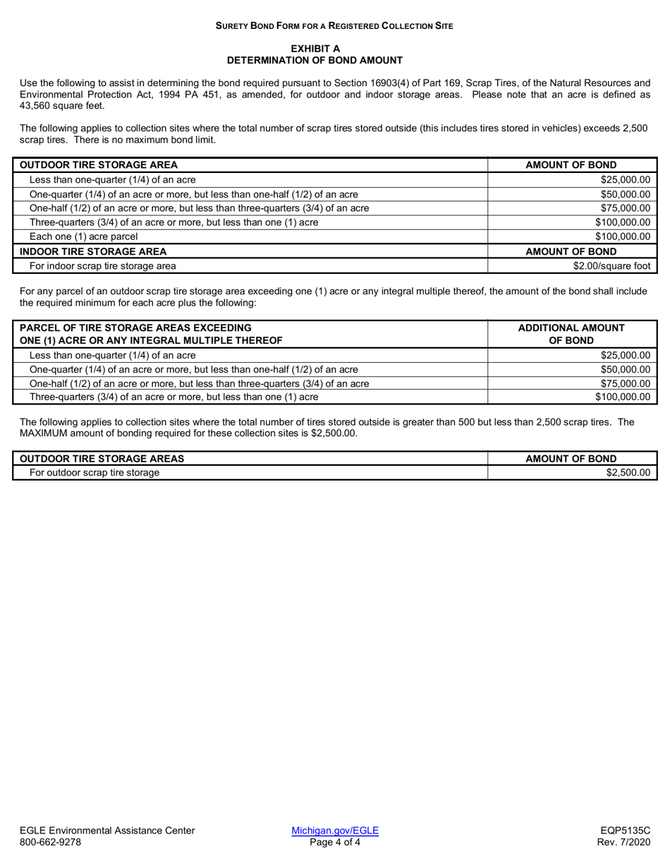 Form EQP5135C Surety Bond Form for a Registered Collection Site - Michigan, Page 4
