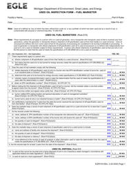 Document preview: Form EQP5181 Used Oil Inspection Form - Fuel Marketer - Michigan