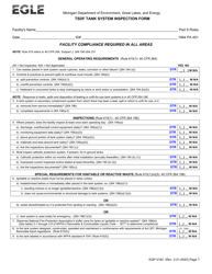 Document preview: Form EQP5192 Tsdf Tank System Inspection Form - Michigan