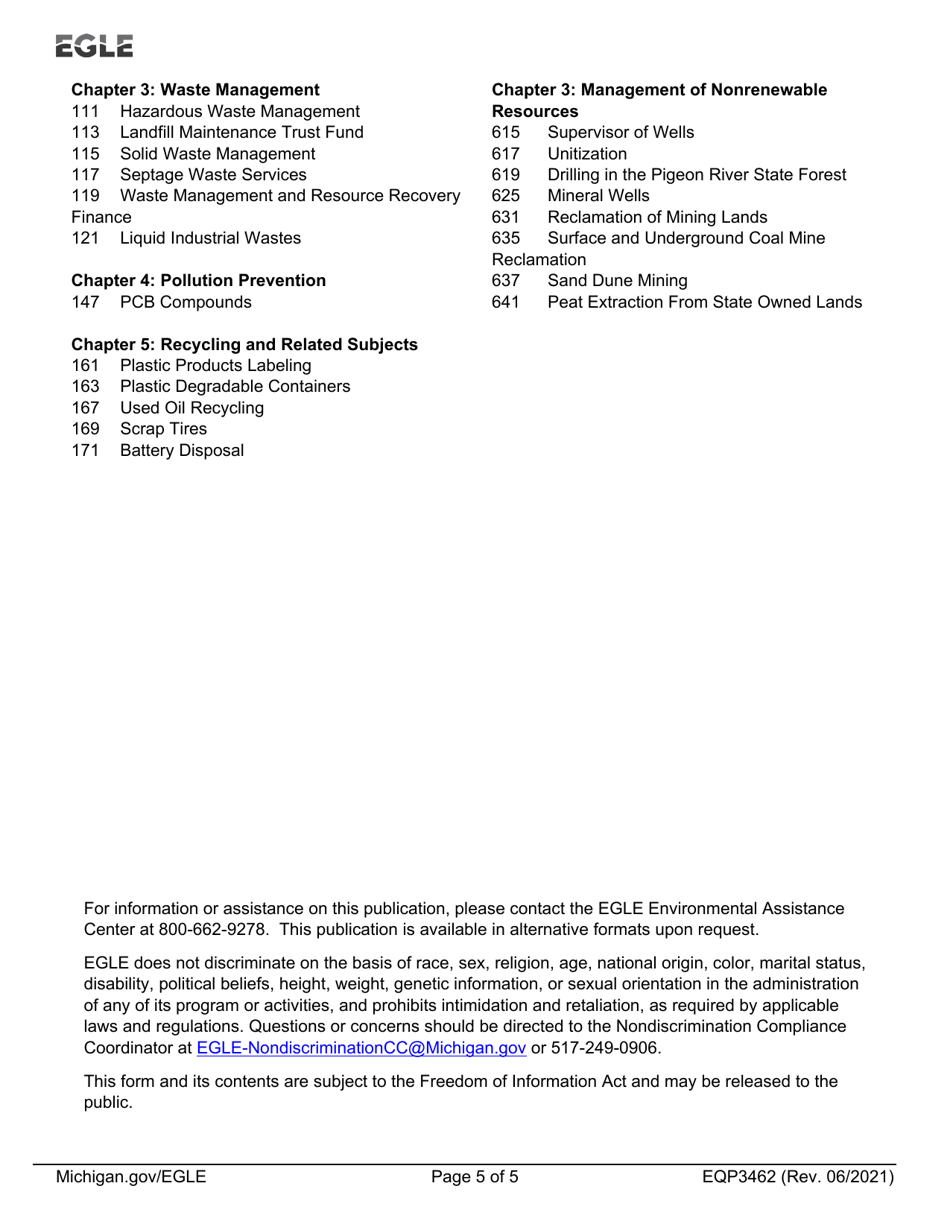 Form EQP3462 Voluntary Disclosure - Michigan, Page 5