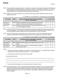 Form EQP5160 Very Small Quantity Generator Inspection Form - Michigan, Page 2