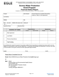 Form EQP2061 Financial Status Report - Source Water Protection Grant Program - Michigan