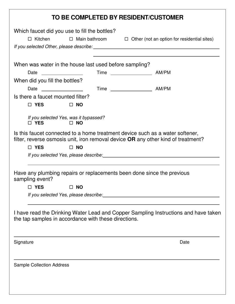 Drinking Water Lead and Copper Sampling Instructions for Sites With Lead Service Lines - Michigan, Page 2