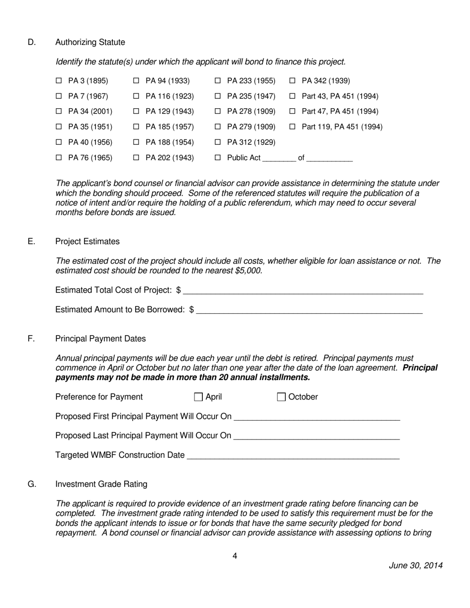Wetland Mitigation Bank Funding (Wmbf) Loan Application - Michigan, Page 5