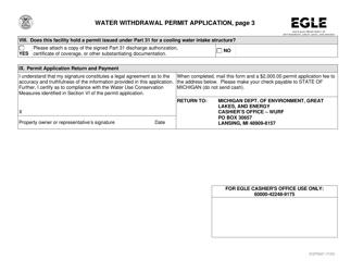 Form EQP5947 Water Withdrawal Permit Application - Michigan, Page 5