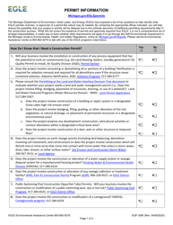 Document preview: Form EQP3580 Egle Permit Information Checklist - Michigan