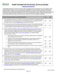 Document preview: Permit Information Checklist for Schools - Michigan