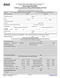 Form EQP2024 Application and Permit to Install or Alter a Public Water Supply System - Michigan