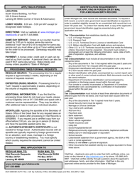 Form DCH-0569-BX-AUTH Application for an Authenticated/Apostilled Copy - Michigan Birth Record - Michigan, Page 2
