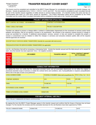Document preview: Form 5109 Transfer Request Cover Sheet - Michigan