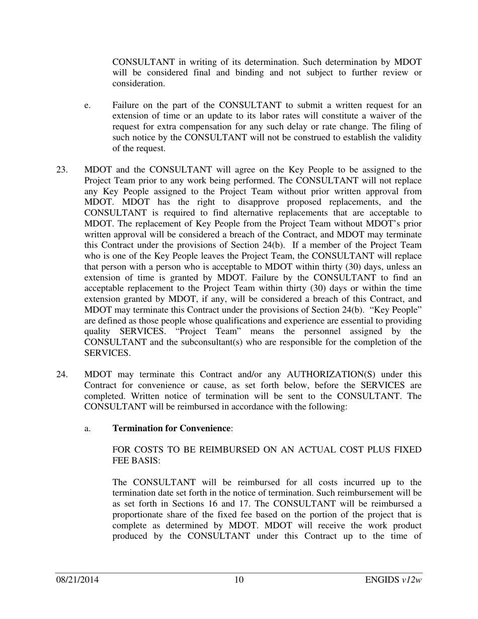 Vendor Contract for Indefinite Delivery of Services - Michigan, Page 10