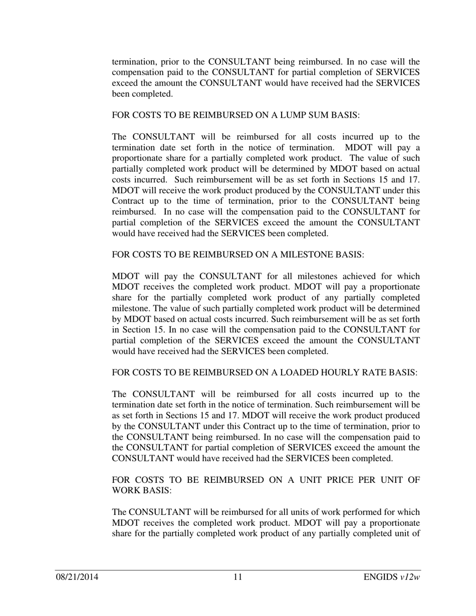Vendor Contract for Indefinite Delivery of Services - Michigan, Page 11